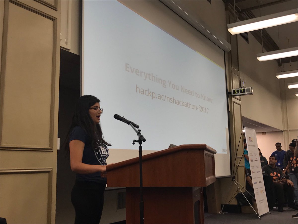 Sonia representing <a href="/MLHacks/">Major League Hacking (MLH)</a> at the #NSHackathon17