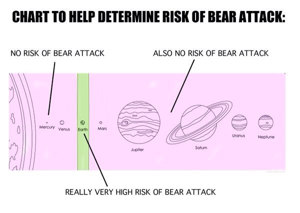Chart to determine risk of bear attack