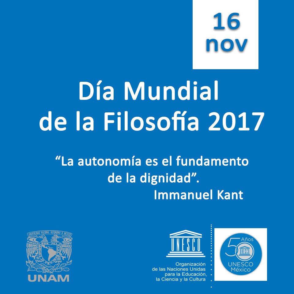 UNESCOMexico's tweet photo. #DíaMundialdelaFilosofía  En México reflexionaremos sobre el vínculo entre filosofía y los derechos humanos https://t.co/OCgbSaK7RE