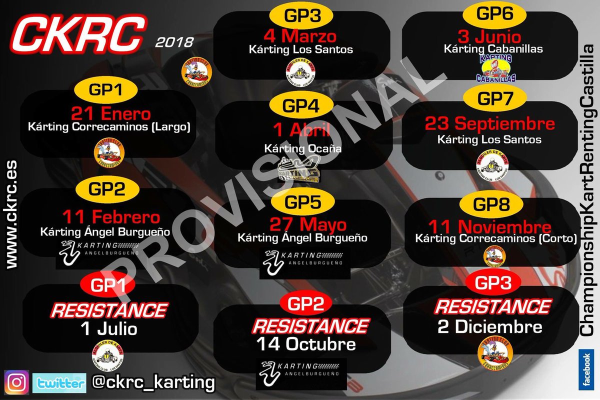 CKRC_KARTING's tweet image. Calendario CKRC 2018 !!!