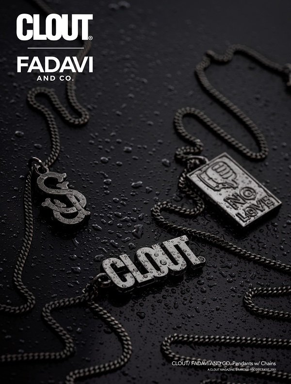cloutmagazine's tweet photo. 3 New Pendants w/ Chains in Collaboration with @fadaviandco Now Available. #CLOUT, #SJ, #NOLOVE.. Limited to 100 of each. Check out https://t.co/SfP9ZsgnYf (link in bio).. Thank You https://t.co/EfhvNOG33m