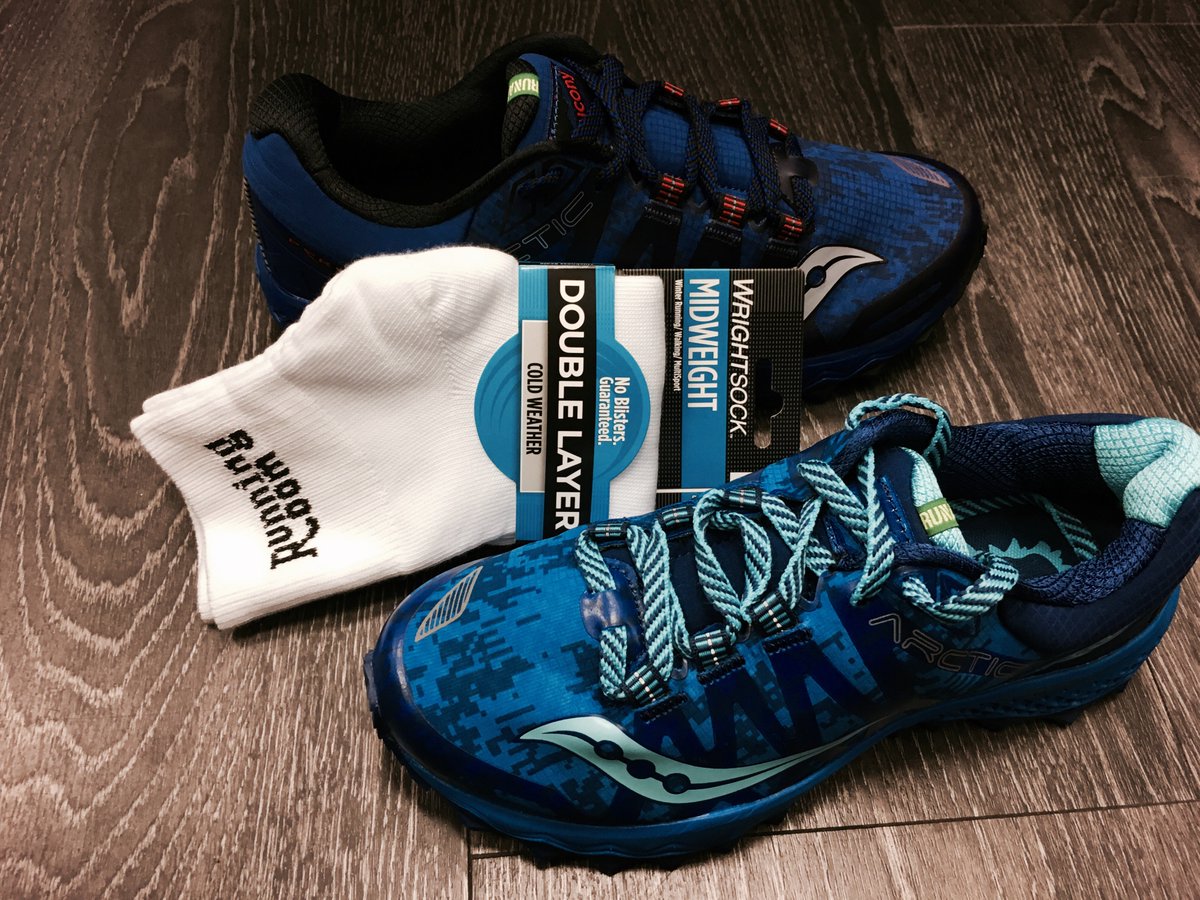 DTYRunningRoom's tweet image. "Chip off the block, since puffy socks in my Saucony"
-Ab-Soul

Conquer winter with the Saucony Peregrine Ice+ and Double Layer Cold Weather socks