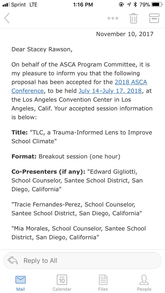 This is exciting. <a href="/SSDCounseling/">SSDCounseling</a> team members will be presenting at <a href="/ASCAtweets/">ASCA</a> Conference next July about #traumainformedprograms in schools. #schoolcounseling #santeesd #traumainformed <a href="/SSDKristin/">Kristin Baranski, Ed.D</a> <a href="/drsmpierce/">Dr. Stephanie Pierce</a>