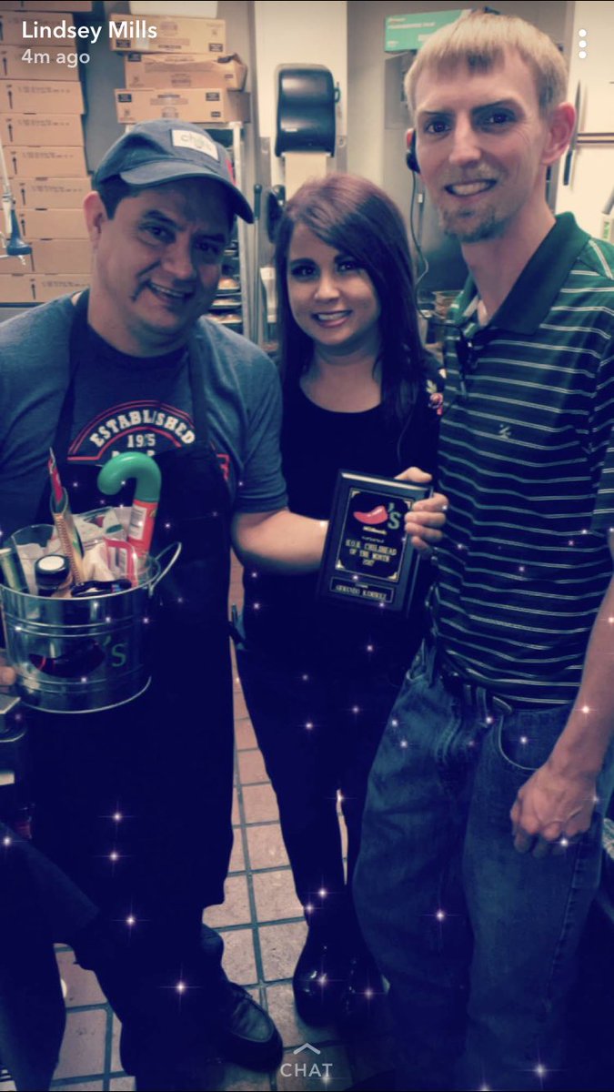 wherry_lisa's tweet photo. Armando is our team member of the month! We #chilislove him! #MillsMonarchy @michaelw0423 https://t.co/u8bjBPQHY5