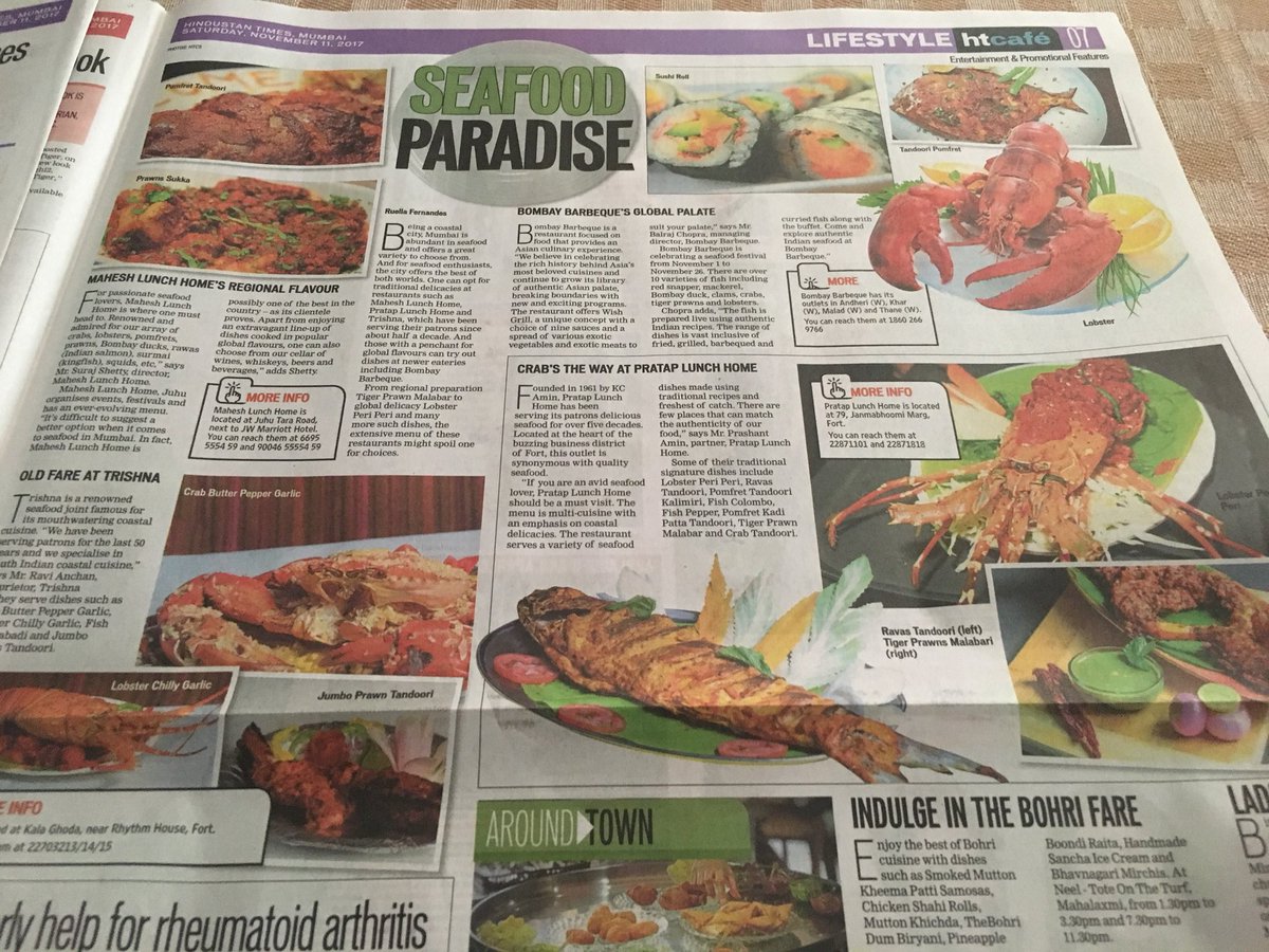 #SeafoodParadise #FortheLoveofSeafood in todays <a href="/htTweets/">Hindustan Times</a> #OfftheHook has something exciting coming up! #StayTuned or log on to offthehook.in #LinkInBio Speciality Seafood