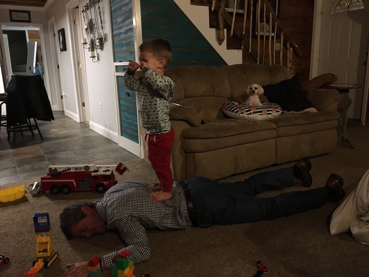 ScottSolowey's tweet photo. This is what happens when Levi wrestles Papi #Leviwins https://t.co/B47XlG5AHq