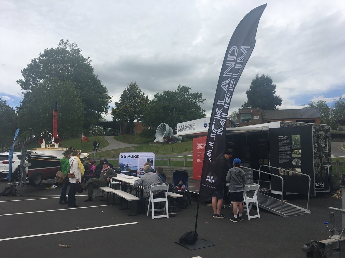 aucklandmuseum's tweet photo. He Pou Aroha Community Cenotaph is at Armistice in Cambridge today and tomorrow. Our friends from @nz_maritime are here too - come and #DiscoverYourConnection on #OnlineCenotaph and explore the art of tying knots with @nz_maritime. https://t.co/UsvbihFT36
