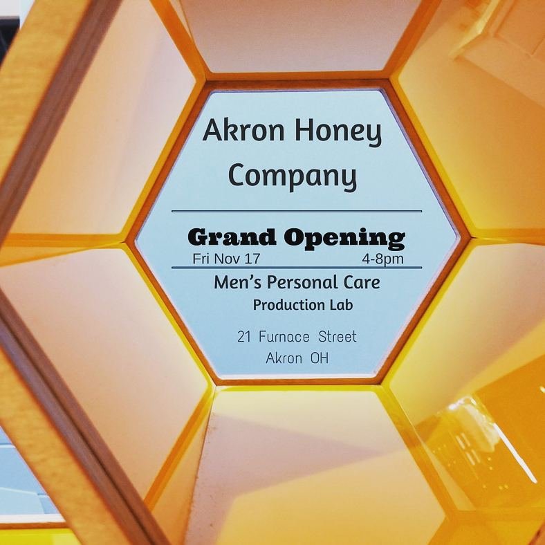 AkronHoney's tweet photo. Grand Opening Nov 17 4-8p! Beginning on that date, honey will be available. #FridayFeeling #akronhoney #microproduction #naturalskincare #smallbusiness #productionlab #urbanhoney #blackbusiness #blackowned #akronhoney #artisan #menspersonalcare https://t.co/zffdsos2Fr