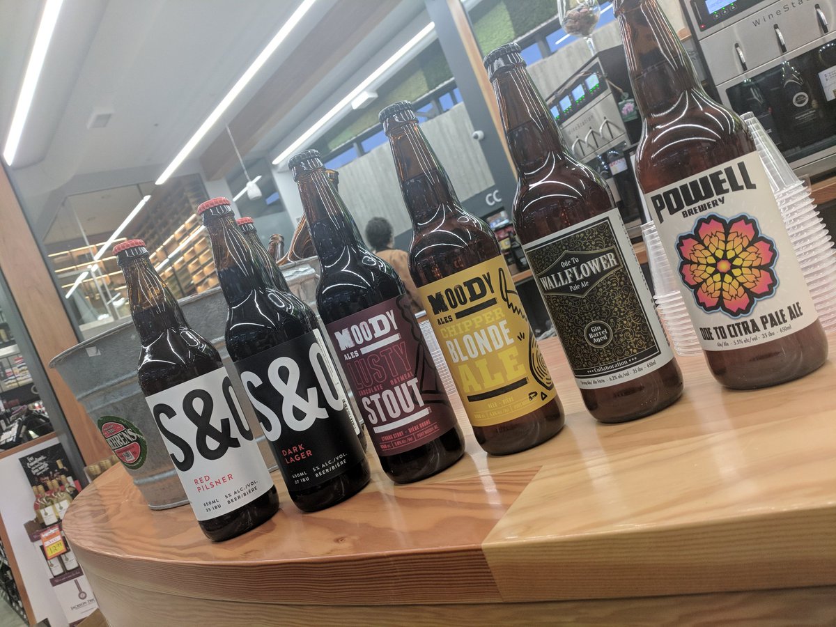 Tasting <a href="/PowellBeer/">Powell Brewery</a>, <a href="/SteelAndOak/">Steel & Oak Brewing Co.</a>  and <a href="/MoodyAles/">Moody Ales & Co</a> at the new Tudour House Store in #Esquimalt! Here till 8
