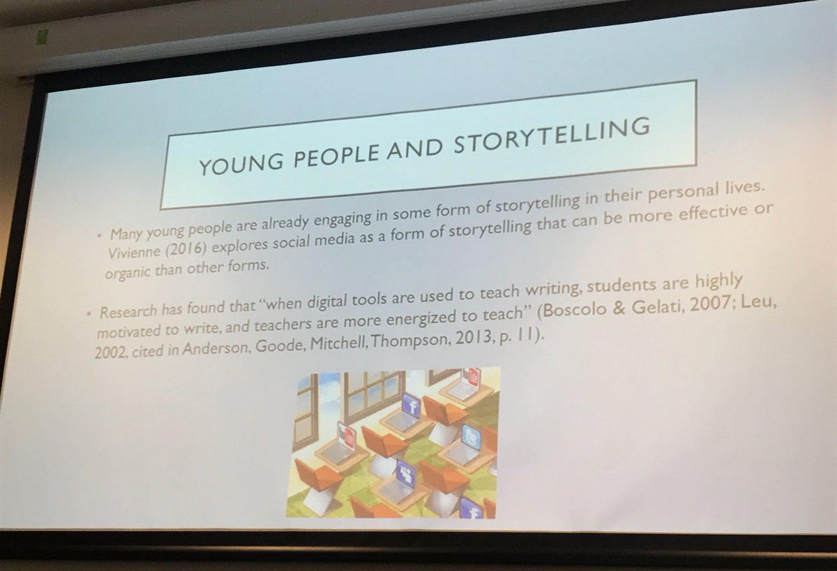 WritingJordi's tweet photo. Exploring the impact of digital storytelling in the classroom with @bellarozz #ahhc2017 https://t.co/1fFBuZ7nL9