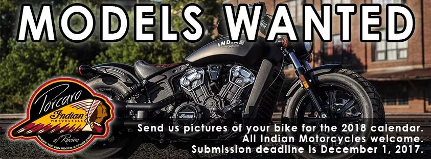 BikersWelcomeUS's tweet photo. Message from @rideracine.. Send in photos of your Indian Motorcycle for the 2018 bike calendar! @indianmotocycle send to info@rideracine.com https://t.co/DscywZsu69