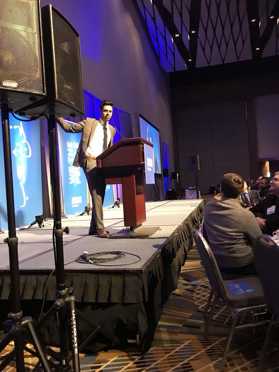 KaryMoss's tweet photo. “I’m so proud to be an ally of your organization”  Hasan Minhaj @ACLUofMichigan https://t.co/ZXsKNA1t25