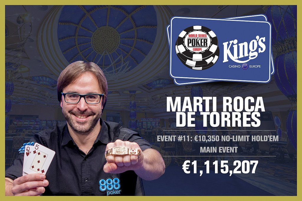 WSOP's tweet photo. Congrats to Marti Roca de Torres, Winner of the 2017 WSOP Europe Main Event!

https://t.co/mWVNorB0hI https://t.co/PbjCTyTiyI