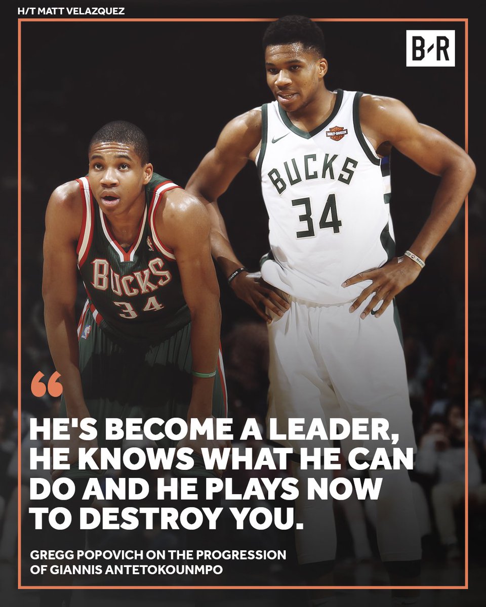 BleacherReport's tweet photo. Coach Pop sees a leader in Giannis. https://t.co/idDzChalUY