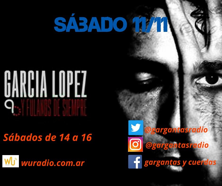 GargantasRadio's tweet photo. Mañana #Acustico de @garcialopez_fds en @GargantasRadio x @RadioWU https://t.co/afLcX8NjFJ