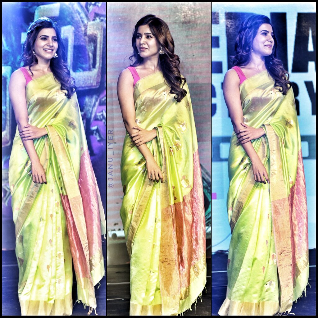 janu_iyer's tweet photo. @Samanthaprabhu2 at #Balakrishnudu Audio launch 😍😍
Beautiful Saree Sam.. Lovedd the colour ❤❤ #awSAM 😘 https://t.co/nADonIwLm1