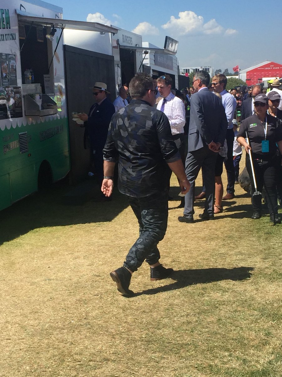 mia_tob's tweet photo. More dress code surprises.... is this allowed @FlemingtonVRC surely commando attire is not regulation #confused #stakesday #mightjustcomeintrackiesnexttime https://t.co/Z2zLqeLj6L