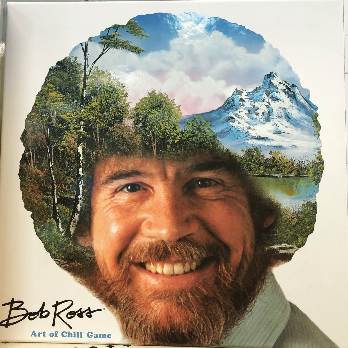 Say yes to #happytrees miss #BobRoss! Awesome #painter + #teacher. Now Theres@a #boardgame! #filmmaker #travel #charlotte