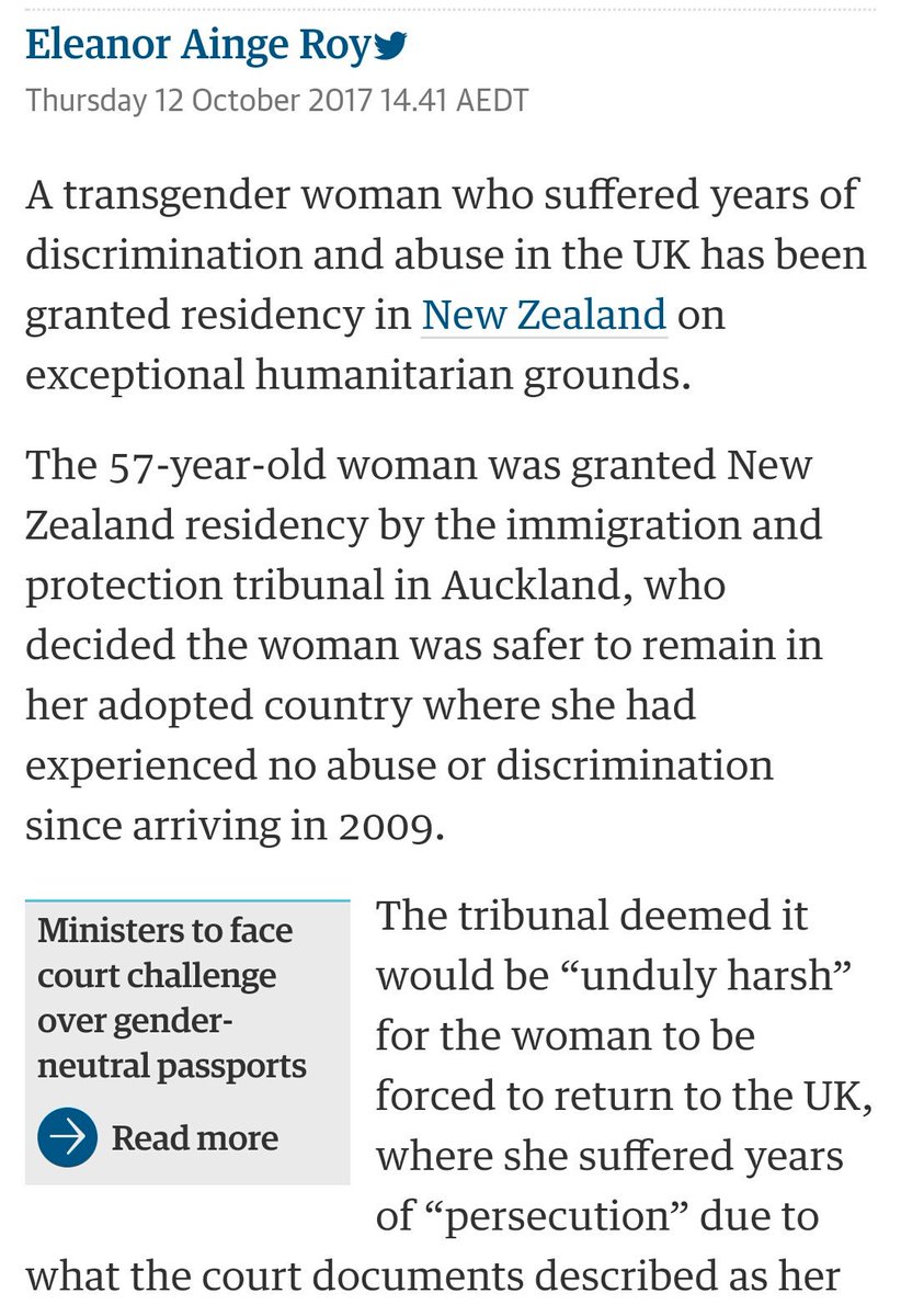 ozcrimenews's tweet photo. There are enough laws in the #uk to protect this #transgender lady #ssm #gay #lbgtq #asylum #discrimination #2zb #auckland #wellington #3aw693 #4bc #2ue 
https://t.co/o9o9cqPRWG https://t.co/YBESCYDKQa