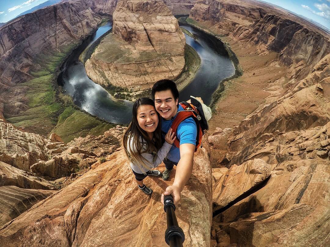 goworx's tweet photo. On the edge w/ @amaster_supafly 🏜 Shot w/ #GoPro & #GoScope Boost #GoProPole…available at https://t.co/kOx0P8zqlQ! #HorseshoeBend #adventure https://t.co/eM6sV9nYdz
