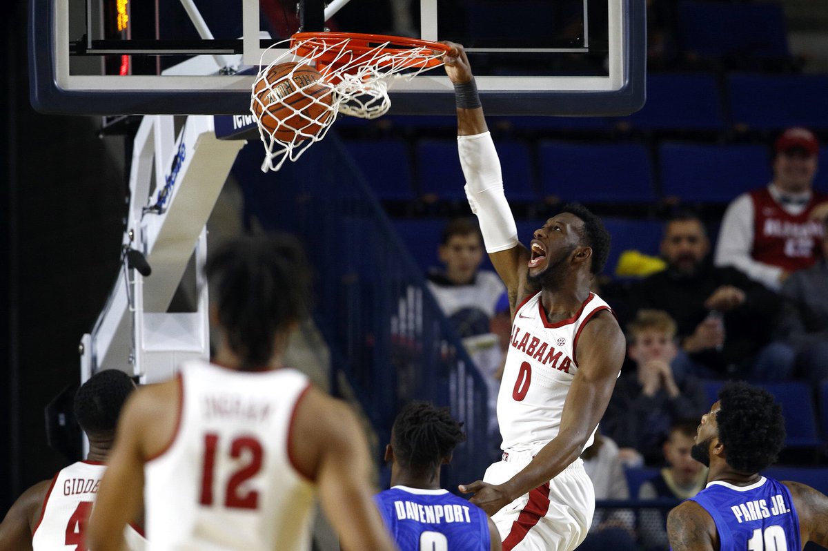 DrewD977ESPN's tweet photo. @AlabamaMBB wins season opener over @Memphis_MBB 82-70

#MVPs Junior C Donta Hall 11 pts 11 rebs 5 Blks
Junior Wing Dazon Ingram 20 pts 5 rebs 5 assists

#TopNewComer Freshman Wing Herb Jones 12 pts 5 rebs 2 st 2 Blks

🔥Take: This freshmen class is THE TRUTH #BuckleUp 🅰🐘🏀 https://t.co/QbLwXOwSab