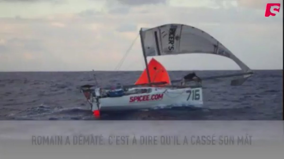 GuillaumeAuda's tweet photo. Sur la #MiniTransat2017 Romain Bolzinger a cassé son mat et l’a réparé. Seul. Il poursuit l’aventure coûte que coûte avec eau et nourriture rationnées. Grand reporter. Grand tout court #SoutenonsRomainBolzinger https://t.co/g7rBZT4Fph