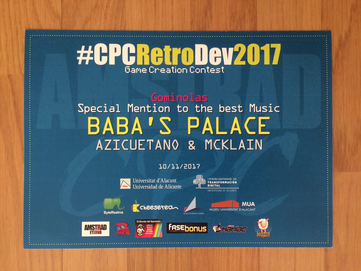 elmcklain's tweet photo. And the winner is... @Azicuetano 
#cpcretrodev2017 #chiptune #pixelart #homebrew #amstradcpc
https://t.co/XIJBxPXN8r https://t.co/GTEPx0g0hr