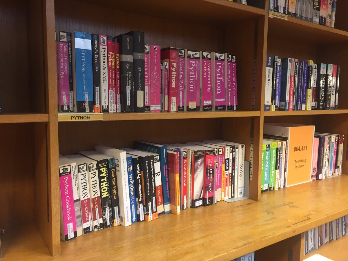 sjcolosimo's tweet photo. Visited the #CernLibrary and found a bunch of #python books.... @hipyliv @liv_IDEA https://t.co/YN6XrPw45w