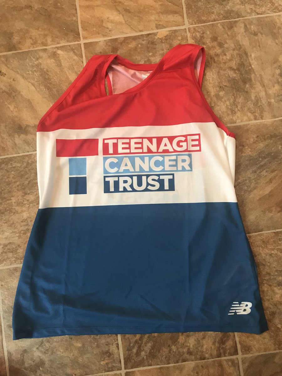 LeaParry's tweet photo. London marathon vest has just arrived - exciting stuff #vlm2018 #teenagecancertrust #teamlegend #runninggirl https://t.co/qKlHAcrnkz
