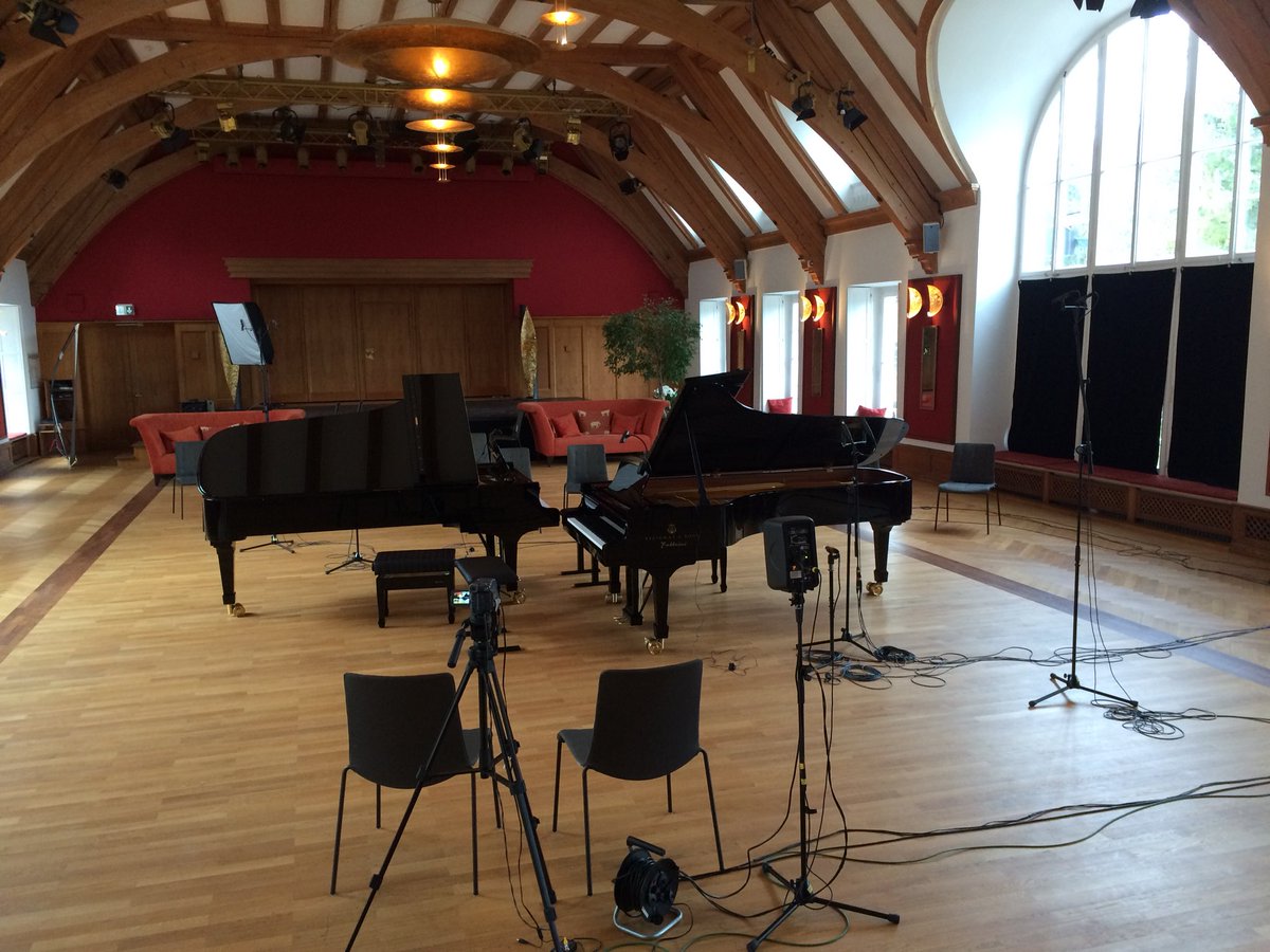 If it interests anyone here’s our set-up for the recording with Argerich and Babayan at Schloss Elmau