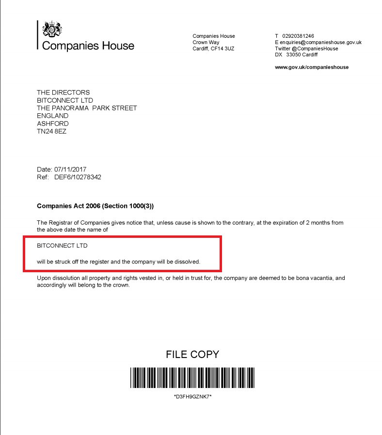 hackapreneur's tweet photo. lol..... RIP BitConnect. Company dissolved?... 💀💀💀💀

$bitconnect #bitconnect #crypto #bitcoin #ethereum https://t.co/IwzSPGYXnO