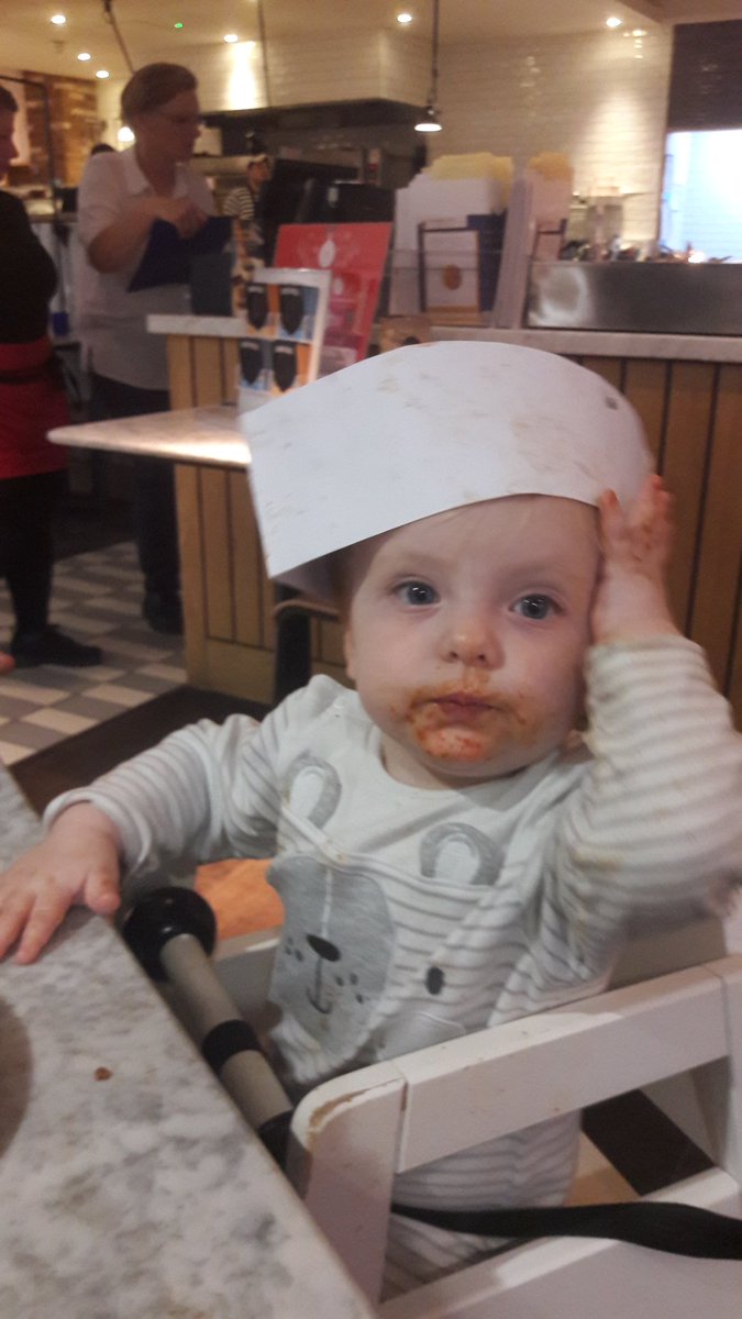 lynnetteellison's tweet photo. Rosie the youngest attendee at the #ADCon17 practising being a chef last night in @PizzaExpress Resorts World Birmingham https://t.co/FqOAqxjB7S
