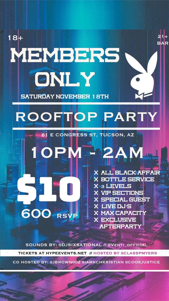 JasmineJesenia's tweet photo. Mark your calendars | November 18th 📍

https://t.co/muLJ5hWana 🎟
Host: @classpmyers  

"Members Only 🎉" 18+ 

It's about to be littt ⚡️ https://t.co/g89MhUWvz6