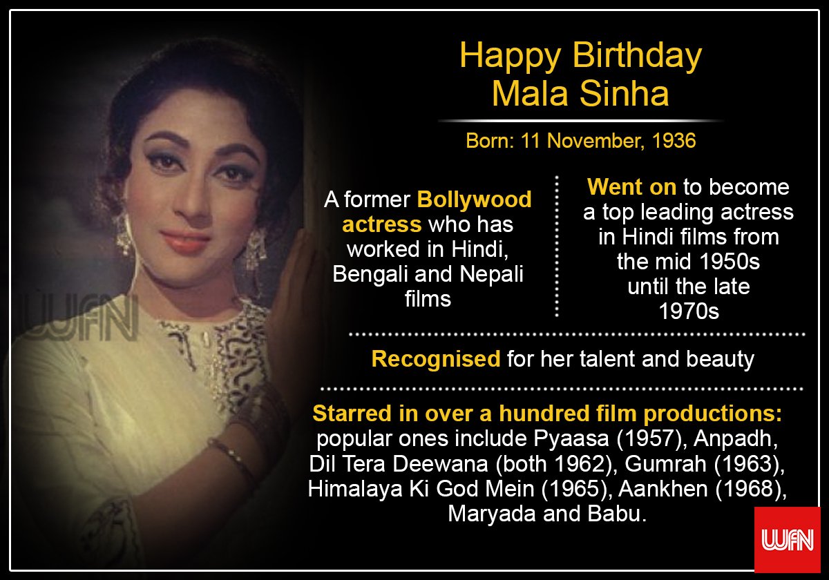 Wish you a very happy birthday Mala Sinha  