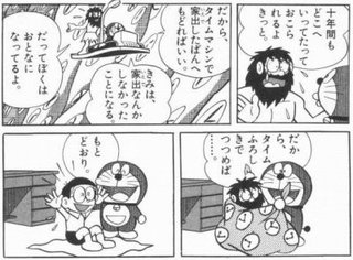 Shuntaro Ohno そのエピソードの題名は 無人島へ家出 のび太が無人島に漂流し 10年後にドラえもんによって発見され タイムマシンで失踪直後の時間に戻ってくる話である この時 ドラえもんが10年間も助けに来なかったのは 発信機が起動しておらず