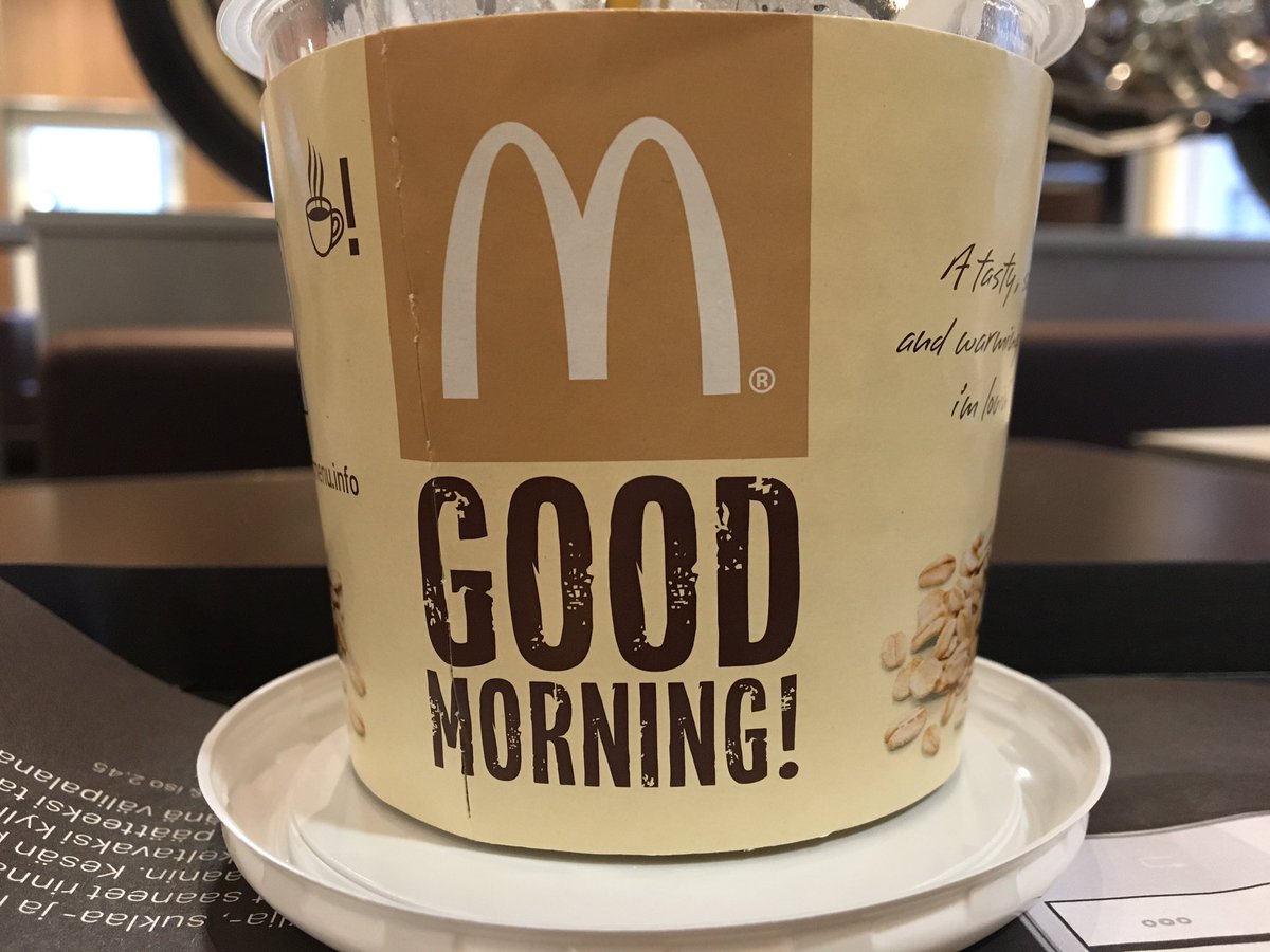 The oatmeal in McD Finland is hugely better and more natural than in the McD U.S.
<a href="/McDonaldsFI/">McDonald’s Suomi</a> <a href="/McDonaldsCorp/">McDonald's Corporation</a> I suggest sourcing your oatmeal from Finland - the world's oat capital