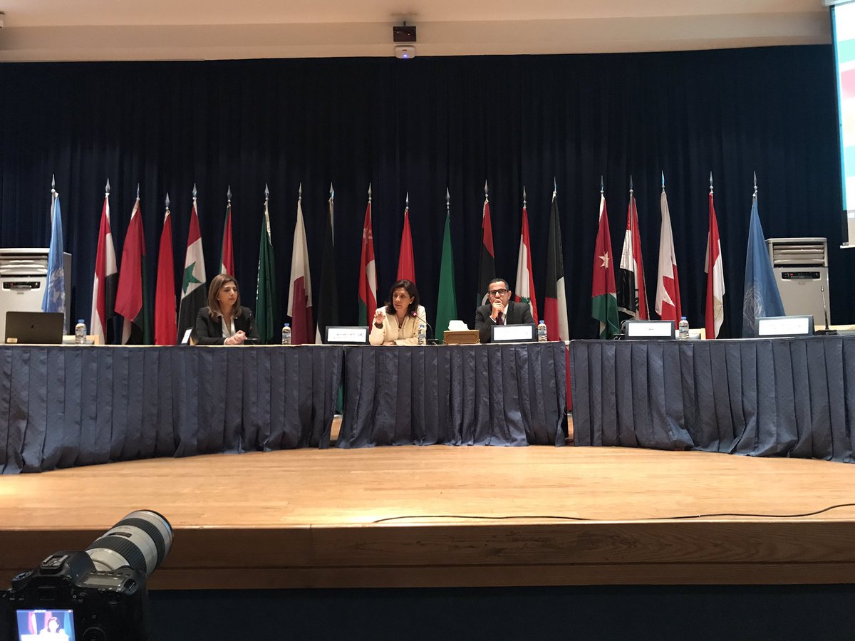 UNESCWA's tweet photo. "Those who've been working in multilateral diplomacy know that it's most invigorating to turn to the next generations in seeking inspiration, to find the promise of a brighter tomorrow in the hearts and minds of today’s youth." -@KhawlaMattar tells students at #ModelESCWA https://t.co/unPVA19BT8