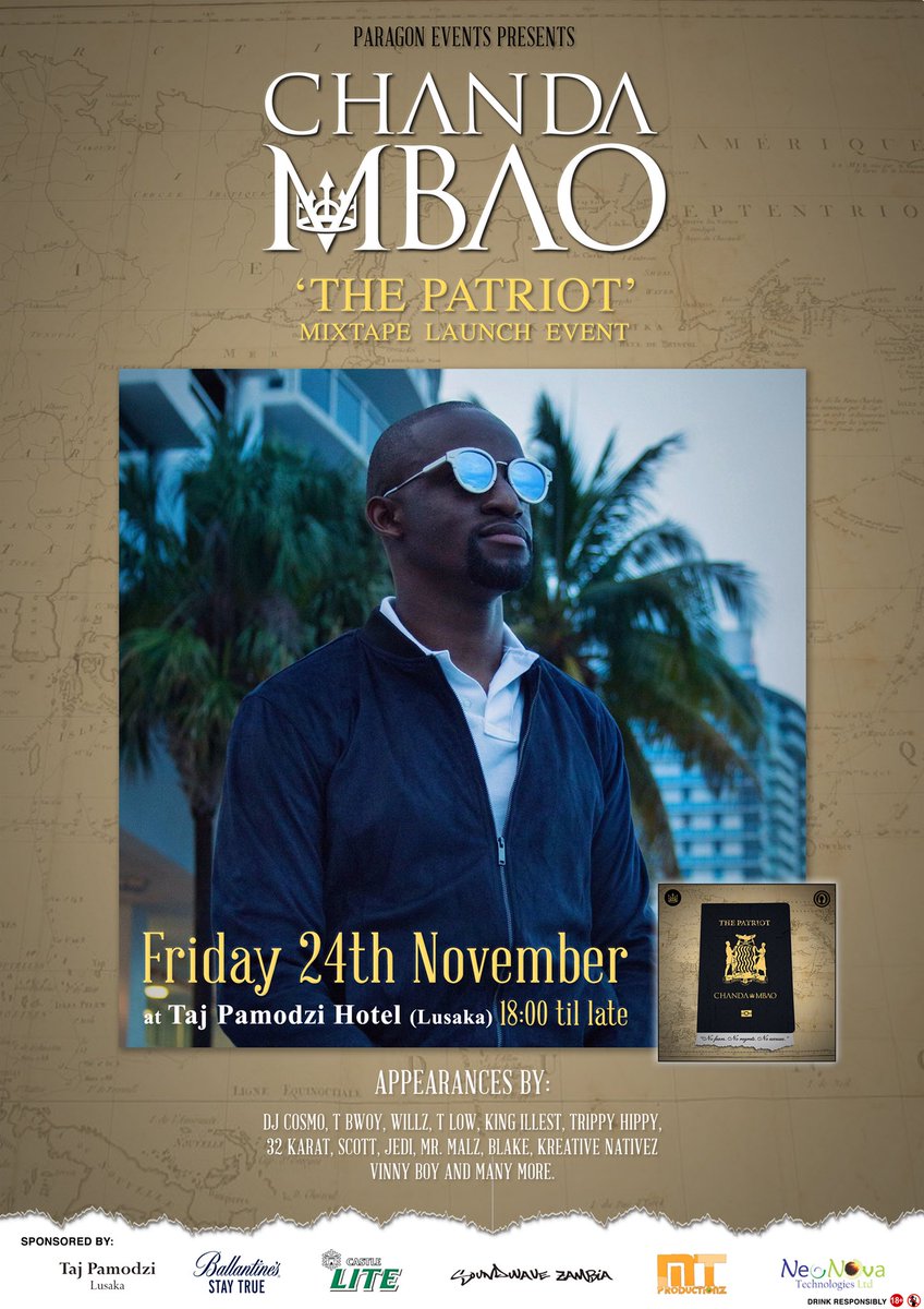 ChandaMbao's tweet photo. 24/11 at Taj Pamodzi Hotel!

Join us as we make Zambian music history! 🔥🔥🔥 https://t.co/vtqo7lI815