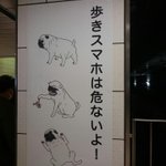 歩きスマホは危ないよ!注意喚起と関係はないがパグの絵はかわいい!