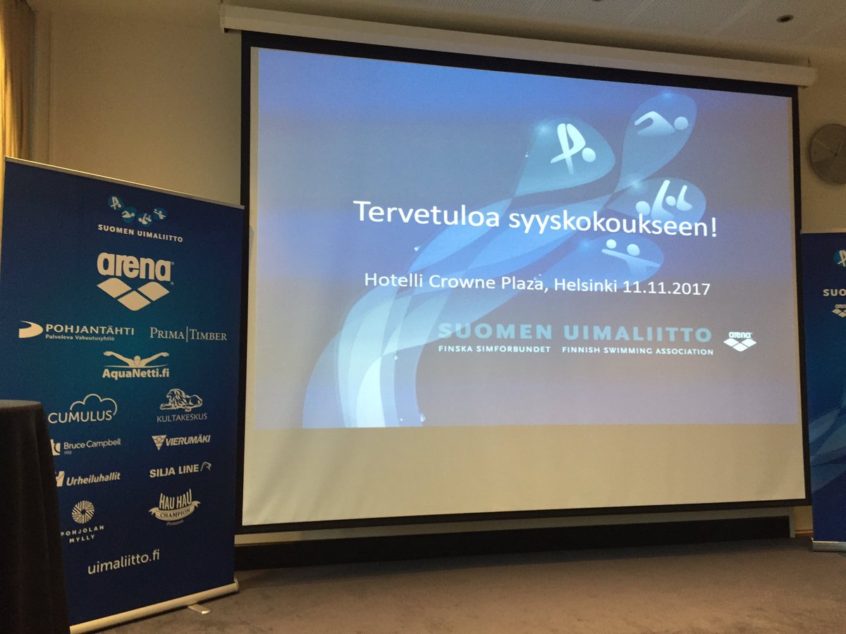 Uimaliiton syyskokous käynnissä. Agendalla muun muassa liiton puheenjohtajan valinta. Paikalla huikeat 84 seuraa. #uimaliitto