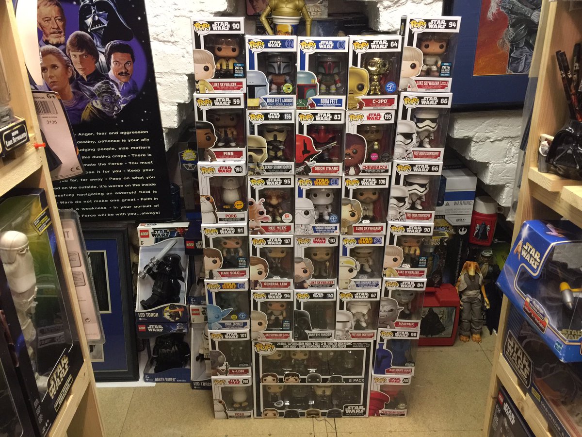 UKToyCollector's tweet photo. Some of my #StarWars @funko used to construct #PopTower
The #StarWarsCollectionRoom tidy up continues🤣
#StarWars #TheLastJedi https://t.co/s5loA4xW4U