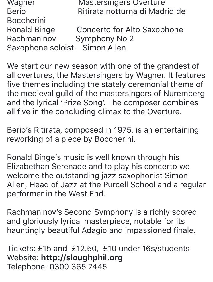SloughPhil's tweet image. Its concert day!! #thatcameaboutquickly #detailsattached #seeyouthere #concertday #soloist #thewonderful #Simon Allen #7.30pm #StBernards
