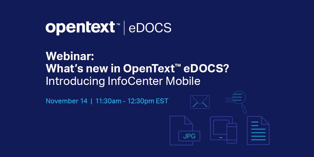 OpenText eDOCS (@ot_edocs) on Twitter photo Learn about <a href="/OT_eDOCS/">OpenText eDOCS</a> InfoCenter Mobile - work seamlessly anytime, from anywhere. #ILTA #ECM share.opentext.com/xs7J Learn about <a href="/OT_eDOCS/">OpenText eDOCS</a> InfoCenter Mobile - work seamlessly anytime, from anywhere. #ILTA #ECM share.opentext.com/xs7J