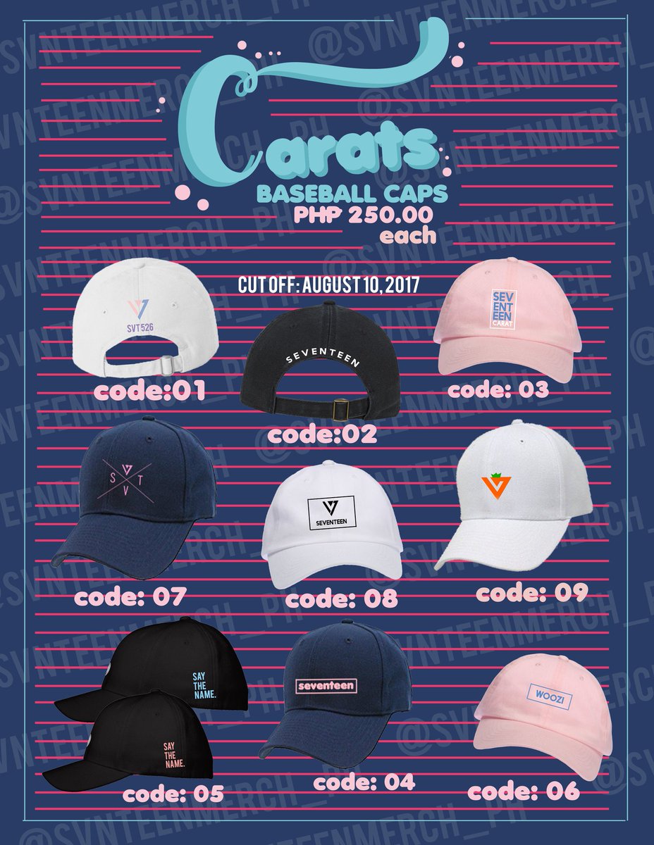 WannaOneMerchPH's tweet photo. [RT] 
#SeventeenMerchPH 
#WannaOneMerchPH
#Carats #Wannable
#BaseballCaps
PRE ORDER: 11/11-11/25
DOP: 11/26
Seventeen &amp; Wanna One Embroided Caps PHP 250.00
DM us for orders. https://t.co/Gvt1oMo7V0