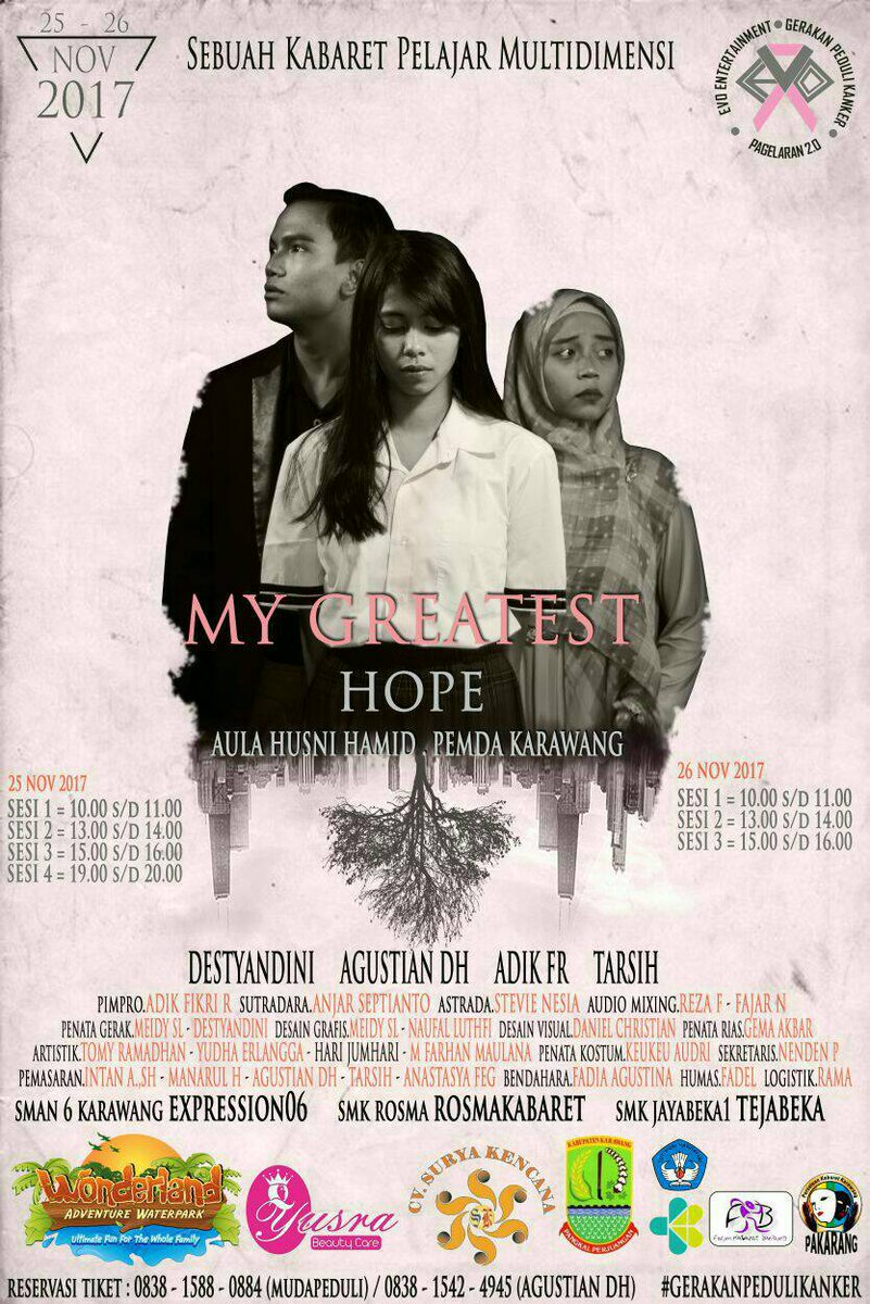 Menyuguhkan pementasan yang sangat peduli dengan para pejuang kanker di dunia Khusus nya di Tanah air ini Indonesia
Jumlah wanita penderita kanker serviks di Indonesia hingga kini setidaknya mencapai 21.000 kasus.