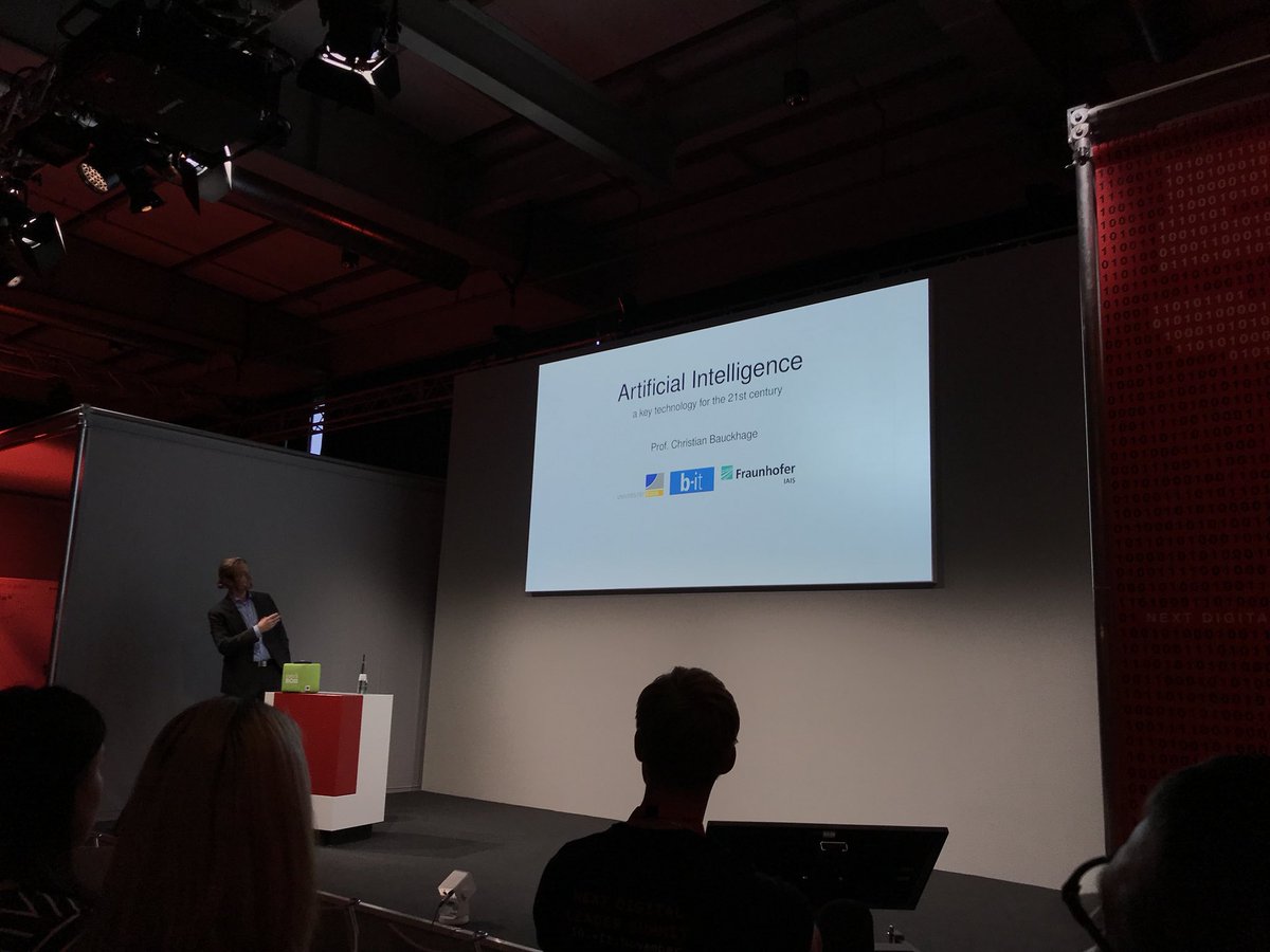 realAlexBarge's tweet photo. Artificial Intelligence: “key technology of the 21st century” @cbauckhage @WIRED_Germany @PwC_DE #nextdigitalleader summit https://t.co/5q1pwfvp3y