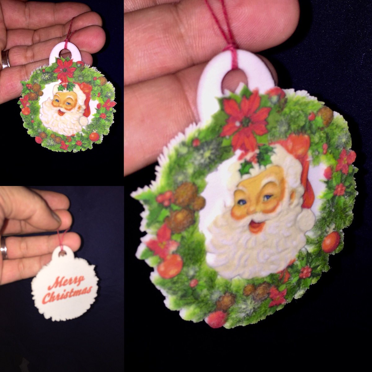 Excited to share the latest addition to my shop: Santa Wreath Ornament  #christmasornaments #santa #etsy etsy.me/2hrUMjw