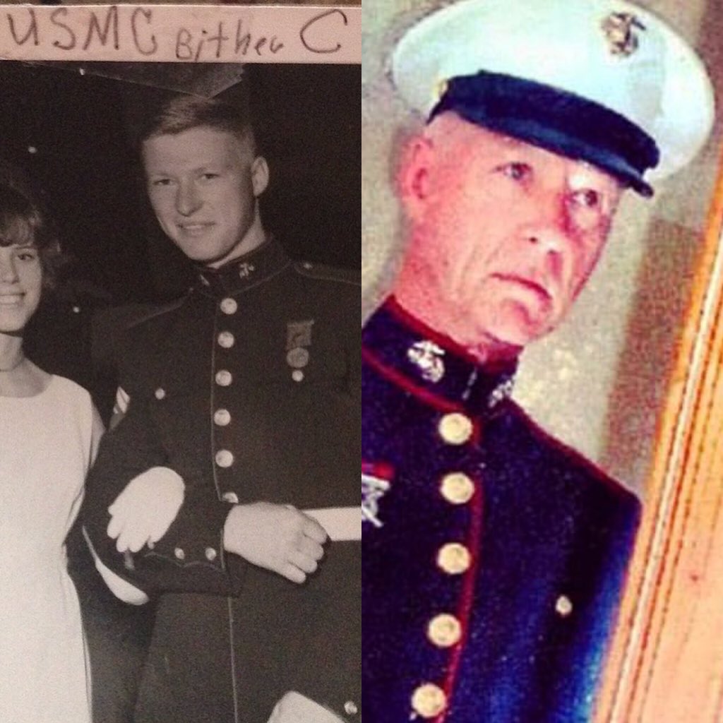 BryantJohnson1's tweet photo. Happy Veterans Day America! One of my dads proudest accomplishments was to still fit in his original Dress Blues 40 years after first wearing them! His secret? Never eat the crust on a pie only the filling. #HeActuallySaidThat https://t.co/HacElEUdvm
