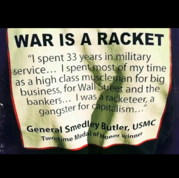 NineInchBride's tweet photo. #VeteransDay
"I spent 33 years…as a high class muscleman for big business, for Wall Street…" #GeneralSmedleyButler, USMC https://t.co/sHfh05ccnp
