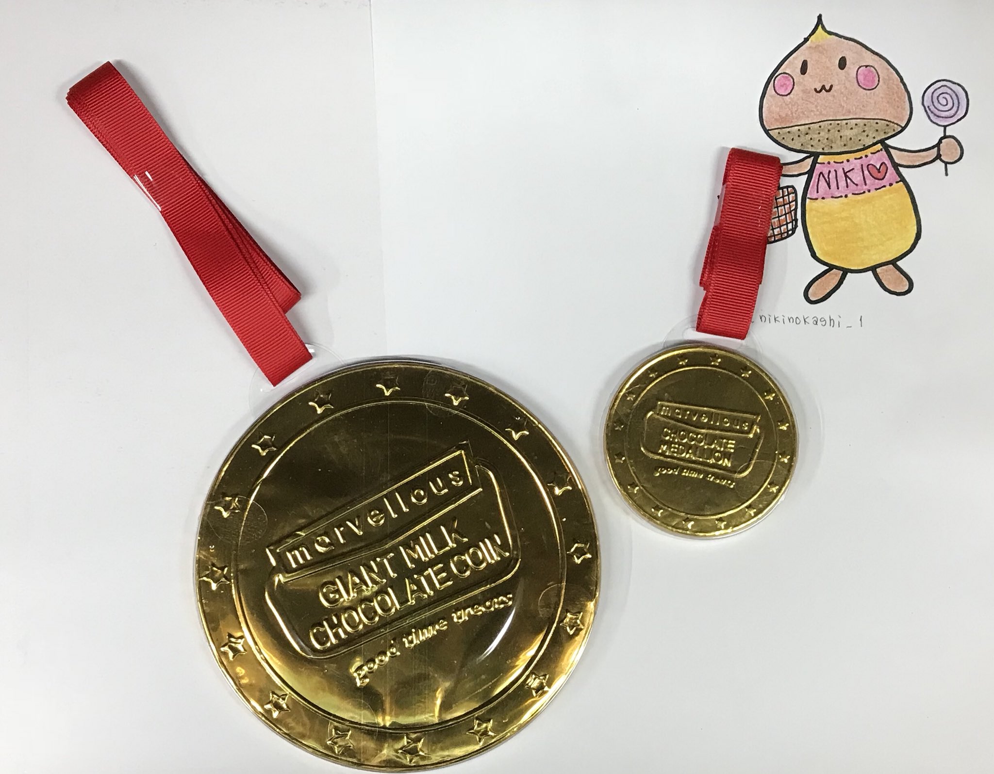 二木の菓子 第一営業所 いつも頑張ってる皆様 全員が 金メダル です いつも ありがとう の 感謝 に いつも頑張ってるね の 労い に 自分よくやった の ご褒美 に やおきん 金メダルチョコ 控えめな21gのメダルと どーんと80gの メダルが